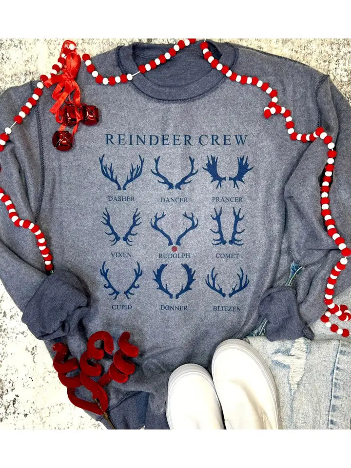 Inside Out Reindeer Crew Sweatshirt