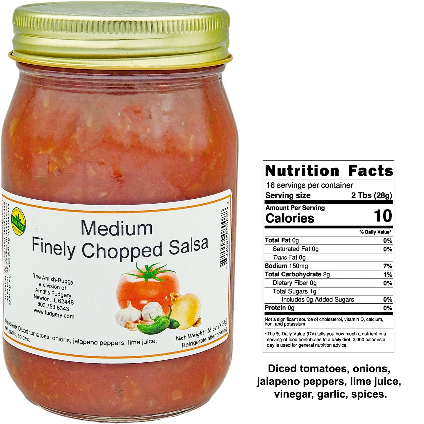 Amish Fresh Made Salsa 16 oz. Jar