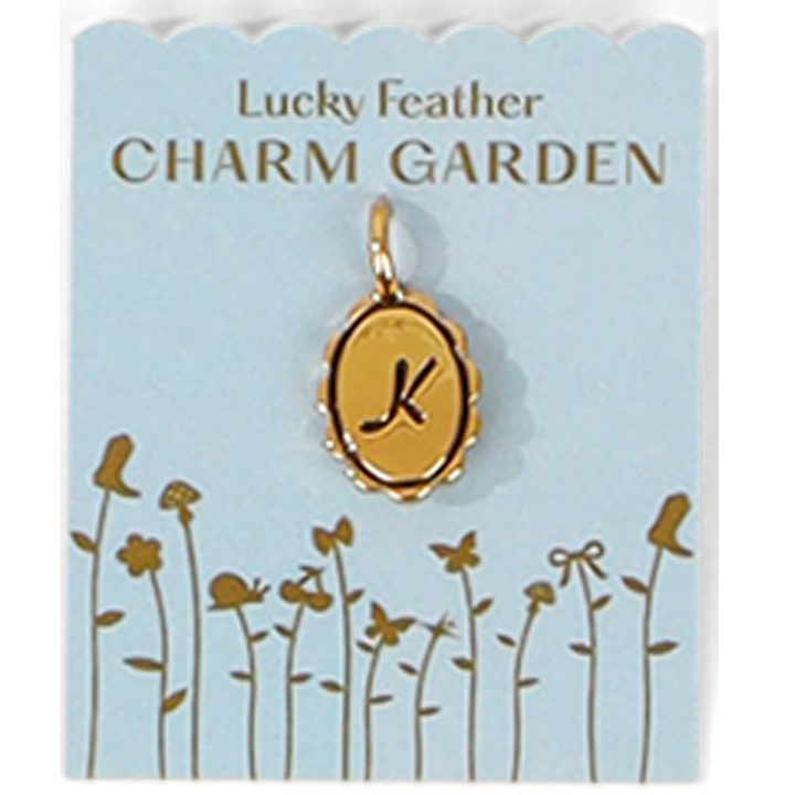 Charm Garden - Scalloped Initial Charm - Gold - K