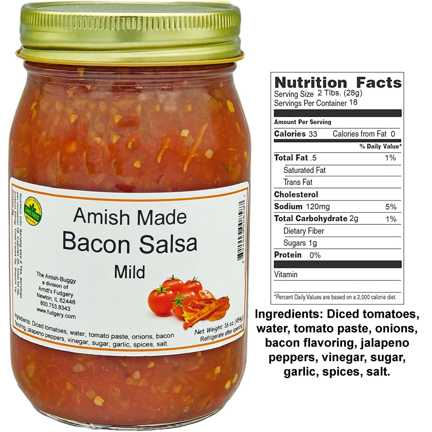 Amish Fresh Made Salsa 16 oz. Jar