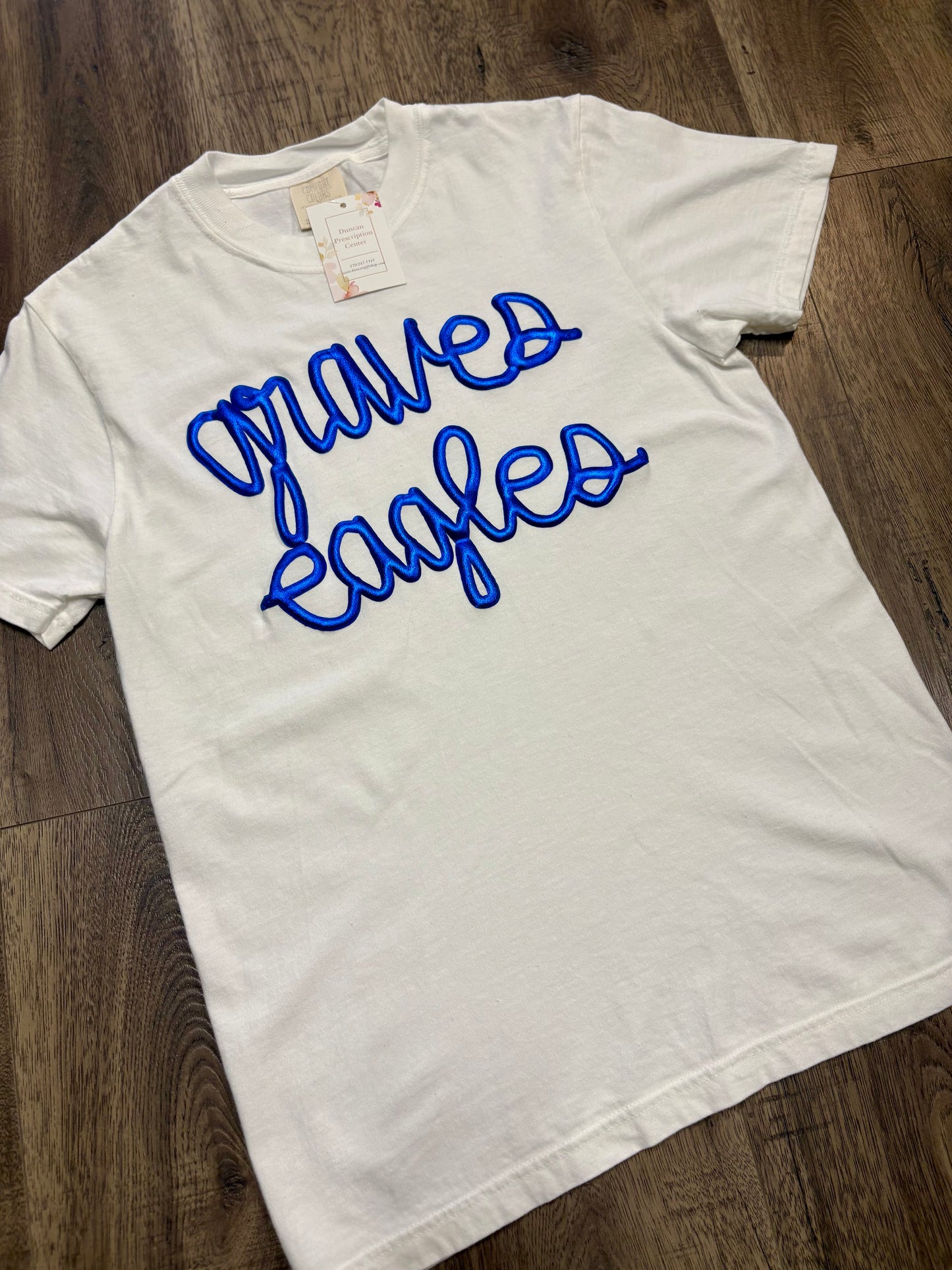 Graves Eagles Metallic Script Tee