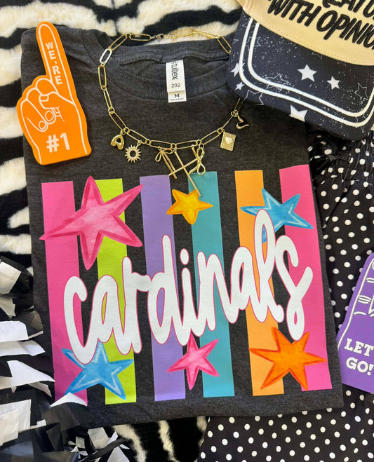 Cardinals Neon Stars Graphic Tee