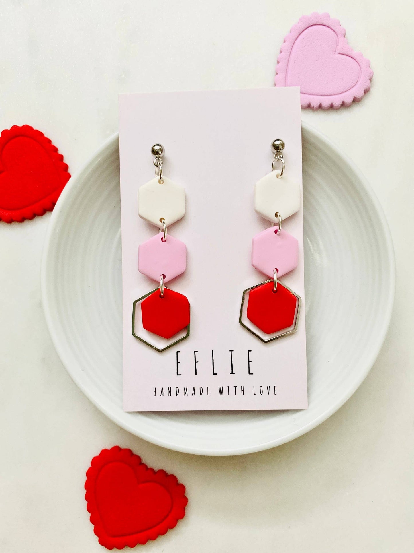 Valentine's Heart Dangle Earrings