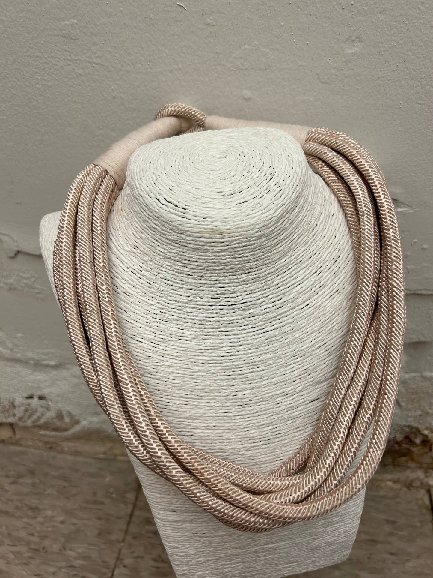 Slub 8-Strand Necklace in Ecru