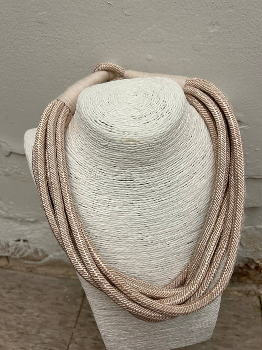 Slub 8-Strand Necklace in Ecru
