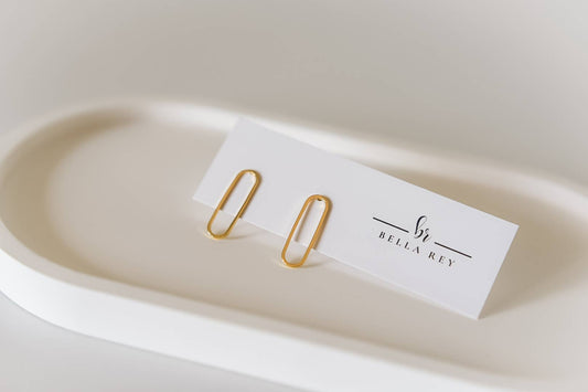 Carlysle gold plated oval studs