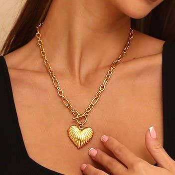 Puffy Heart Pendant Necklace