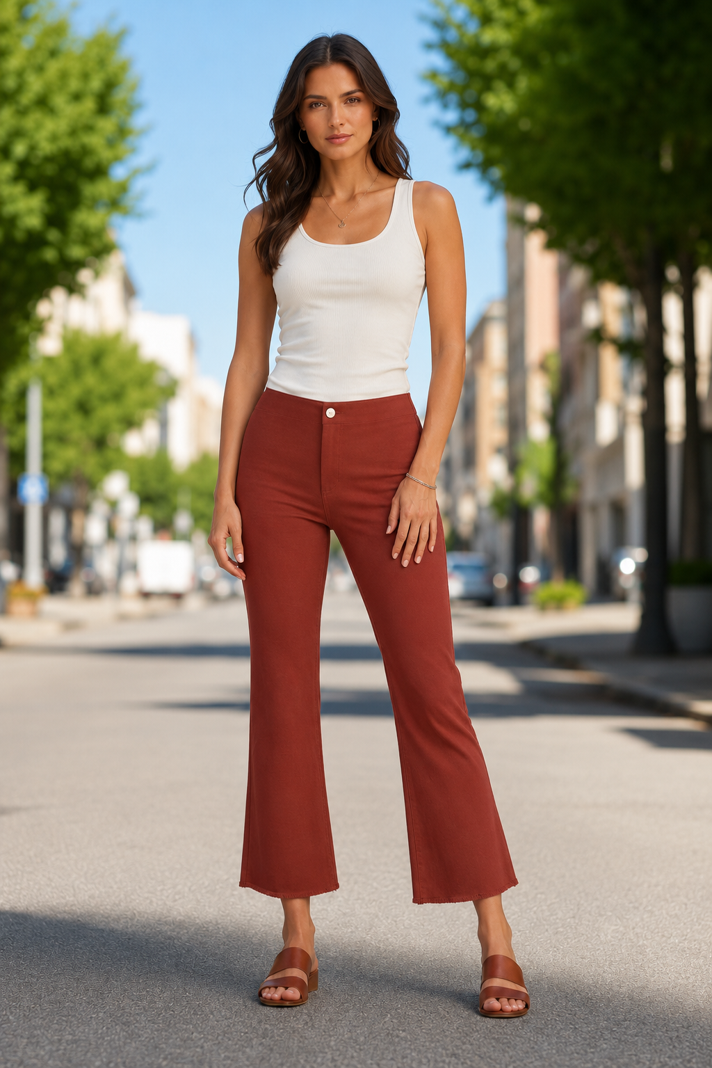 La Miel High Waisted Flare Pants for Women