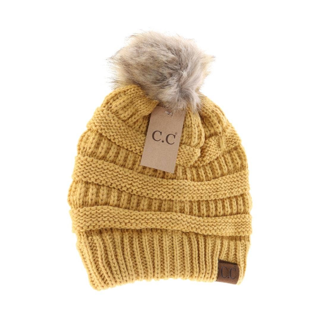 C.C Fur Pom Beanie