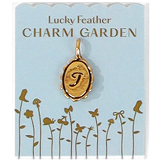 Charm Garden - Scalloped Initial Charm - Gold - T