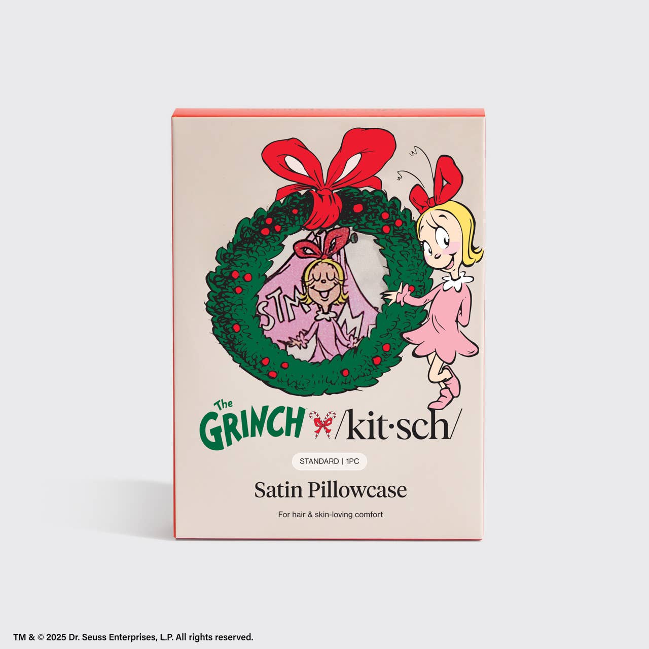 Kitsch The Grinch Satin Pillowcase in Cindy Lou Who