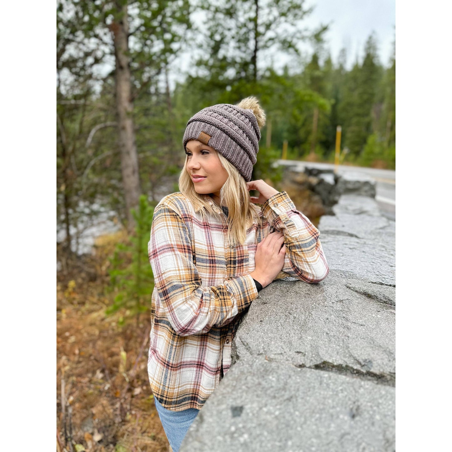 C.C Fur Pom Beanie