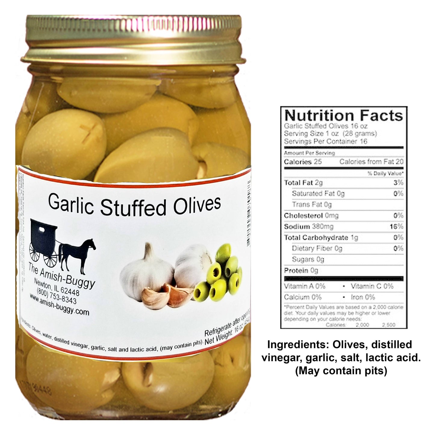 Amish Pickled Vegetables & Eggs 16 oz. Jar