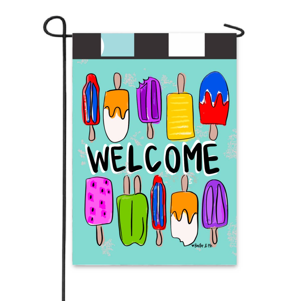Welcome Popsicles Summer Garden Flag — colorful double-sided summer outdoor porch decor