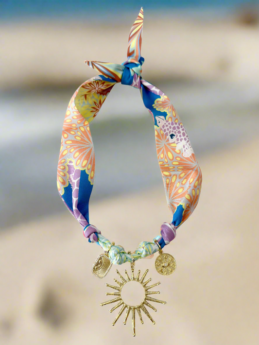 Lauren Multi Charm Scarf Necklace