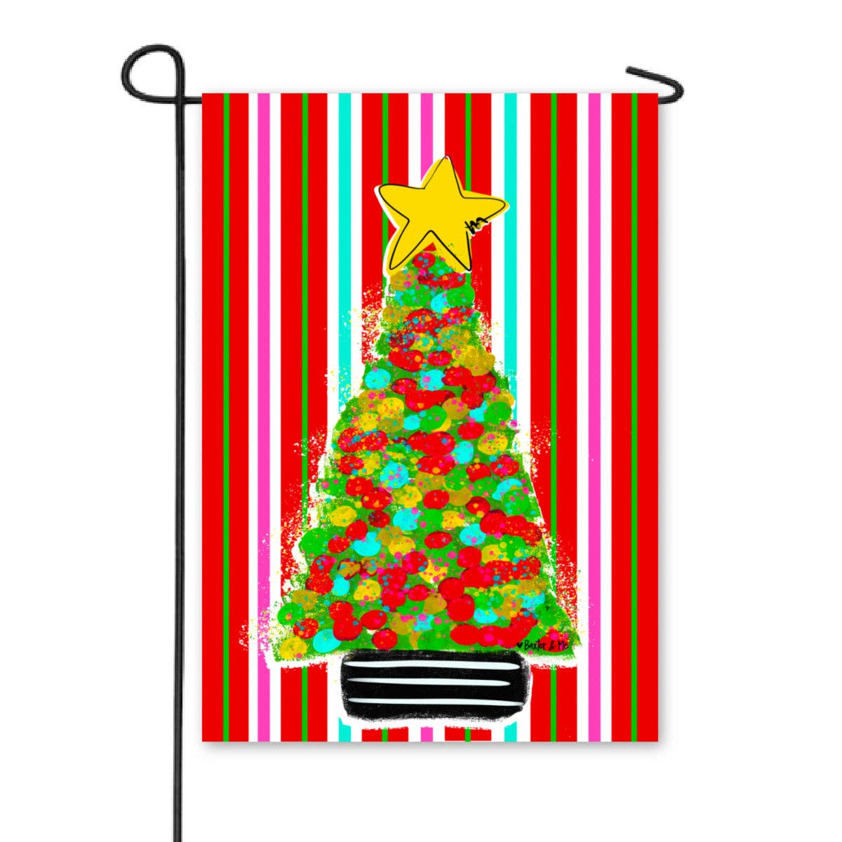 Dots & Stripes Tree of Cheer Garden Flag