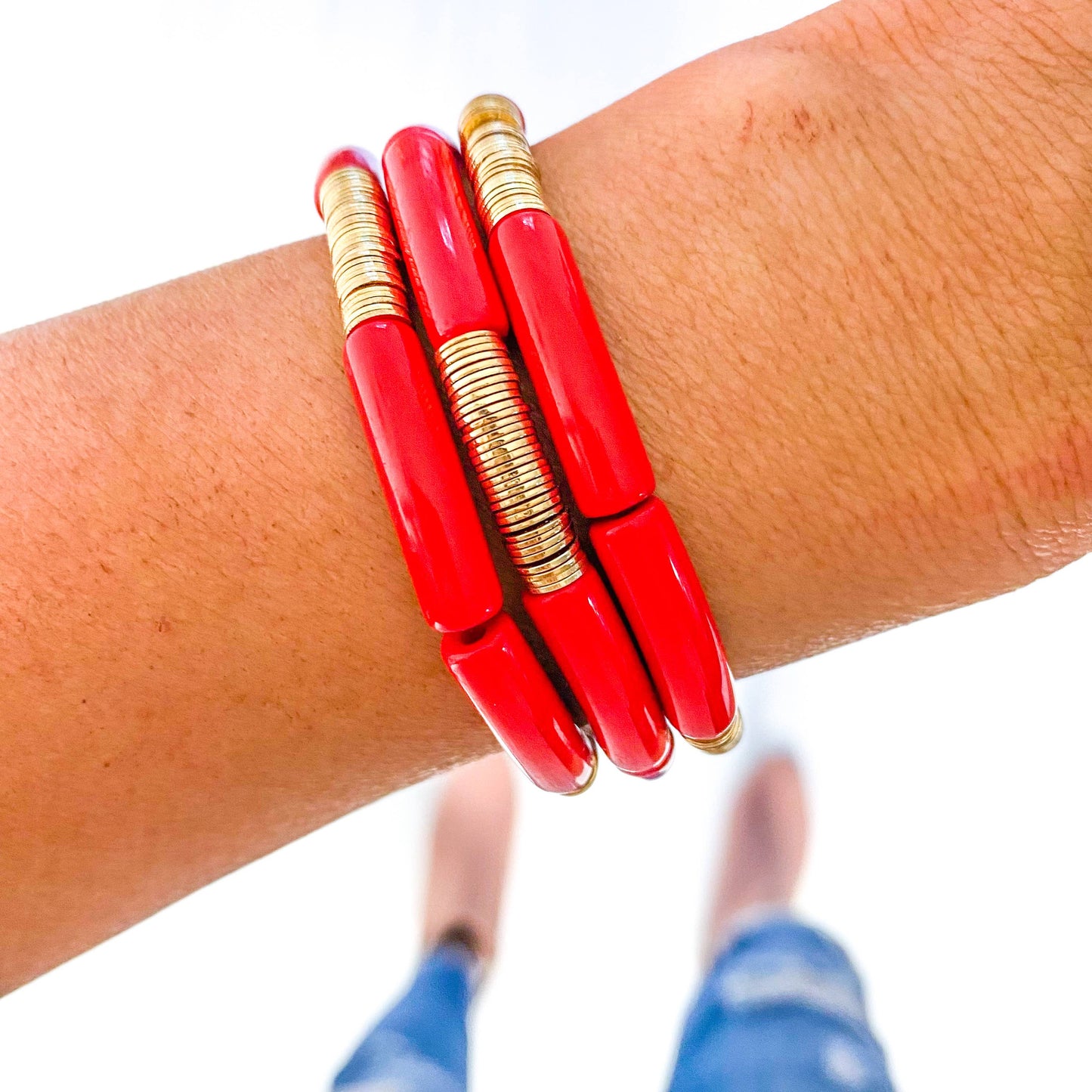 Red Game Day Bracelets &  Necklaces