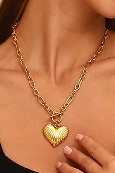 Puffy Heart Pendant Necklace