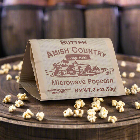 Amish Country Ladyfinger Microwave Buttery Popcorn Singles