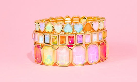 Treasure Jewels Sparkle Multi Heart Stack Set