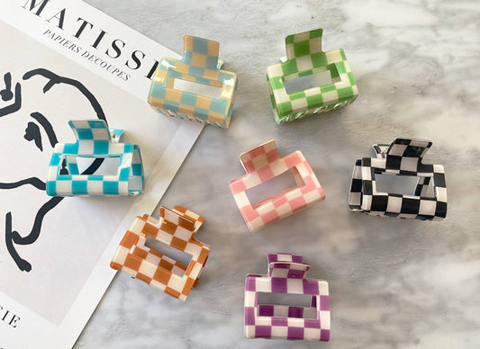 Checkered 2-Inch Hair Clips