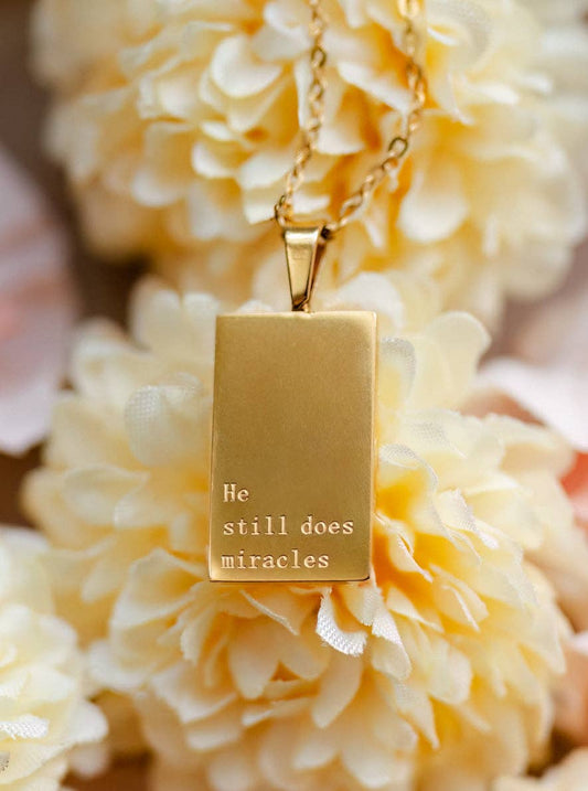 Jenessa Wait He Still Does Miracles Gold Necklace
