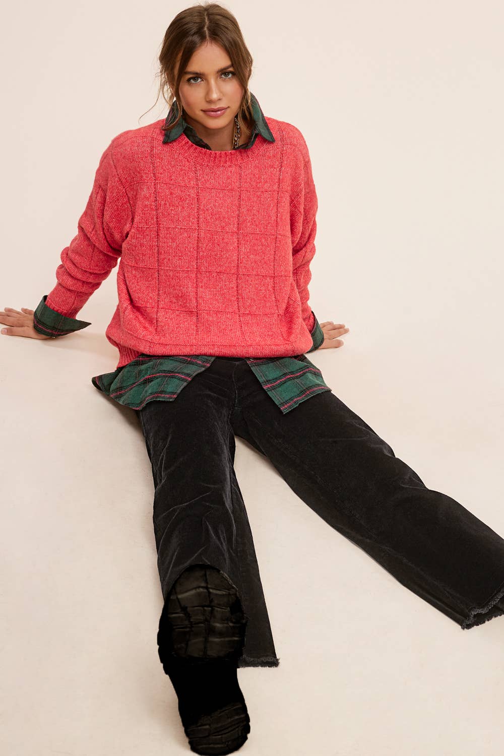 La Miel High Waisted Wide Leg Corduroy Pants