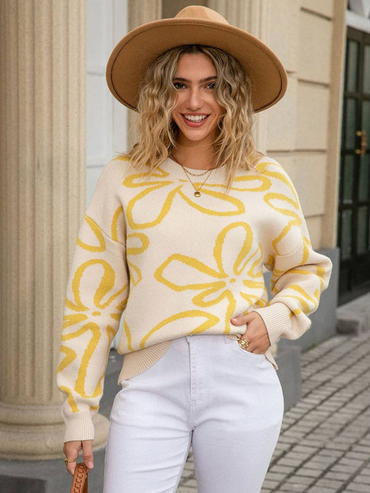 Abstract Flower Sweater