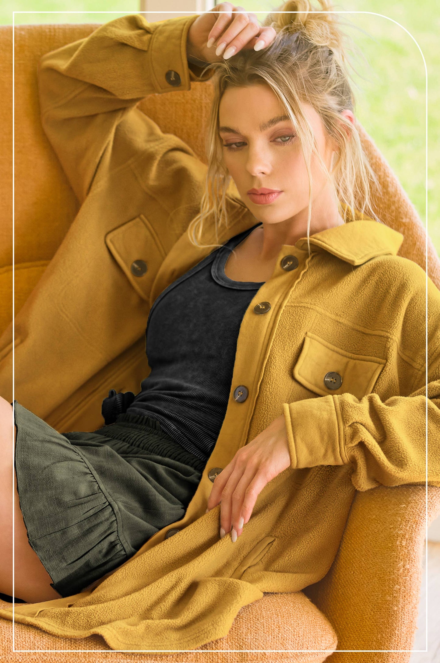 La Miel Button Down Fleece Shacket