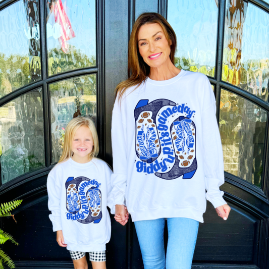 Kentucky Boots Sweatshirt, front view with western boot graphic