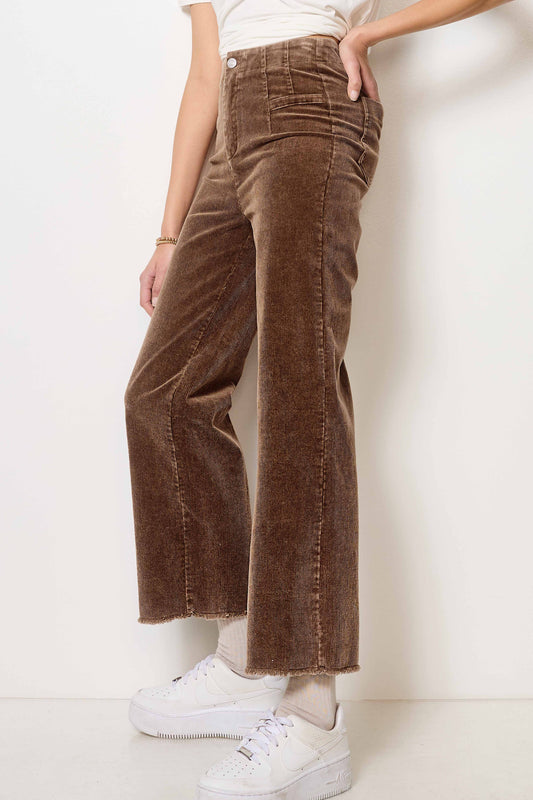 La Miel High Waisted Wide Leg Corduroy Pants