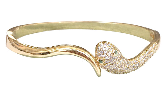 Gemelli Clear Snake Cuff Bracelet