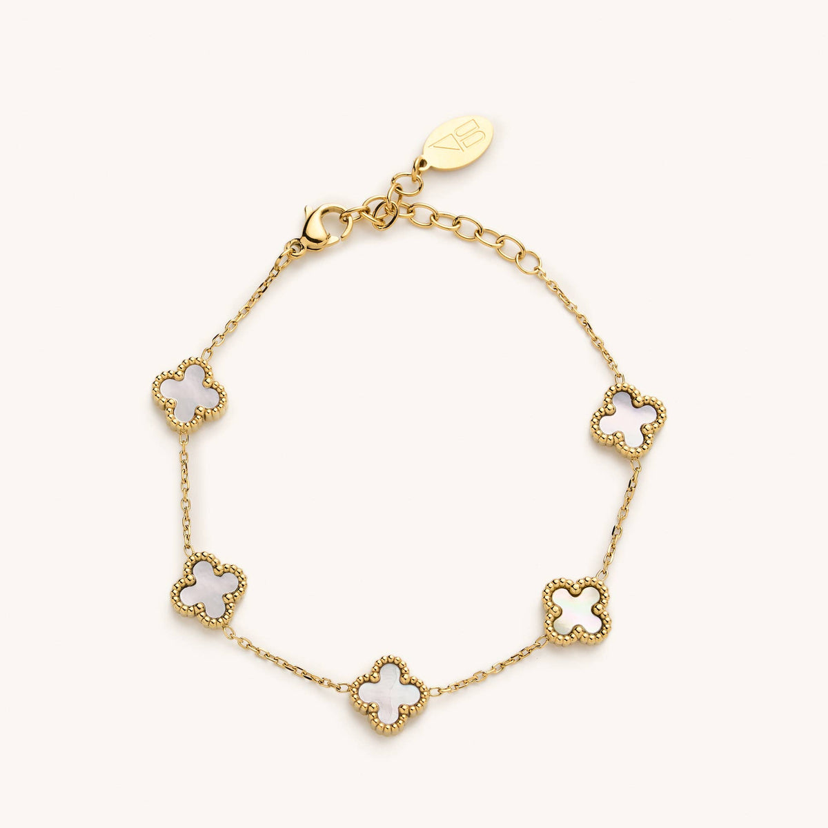Nikki Smith Designs Mini White Flora Gold Bracelet