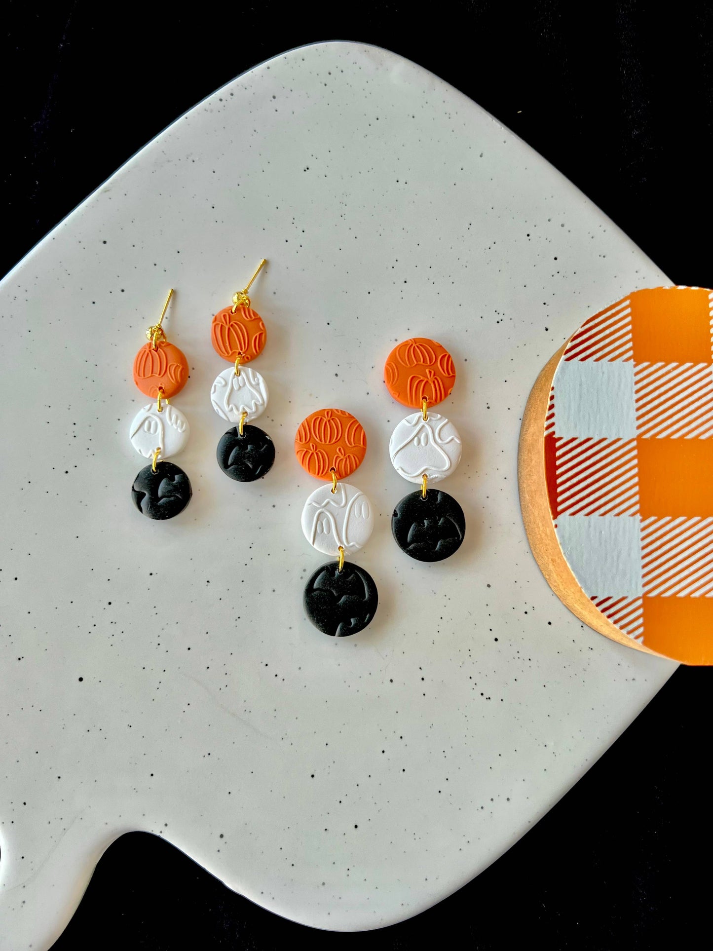 Circle dangle Halloween earrings