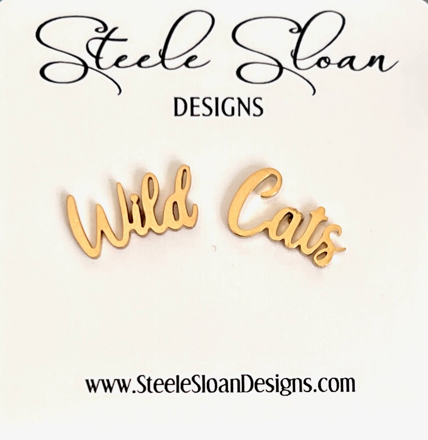 Wild Cat Gold Stud Earrings