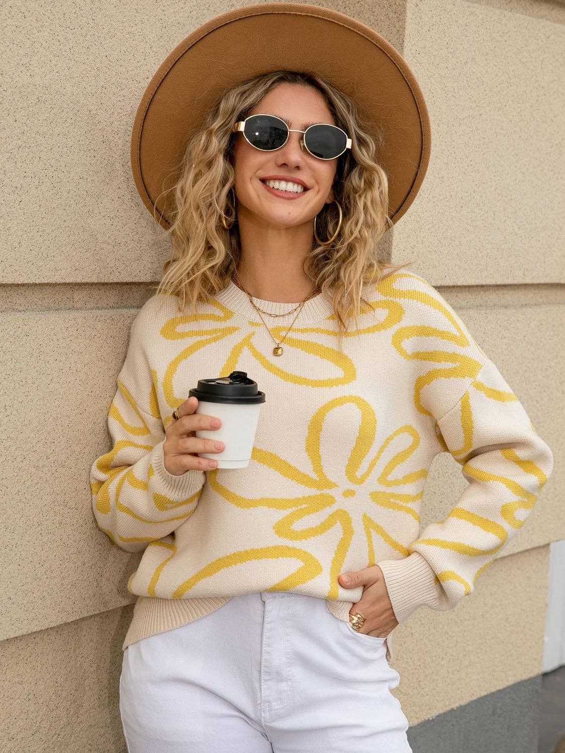 Abstract Flower Sweater