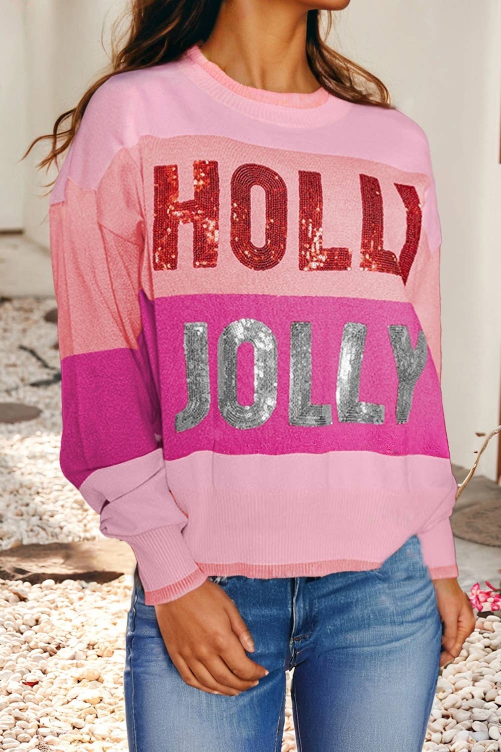 Holly Jolly Sequin Sweater lo