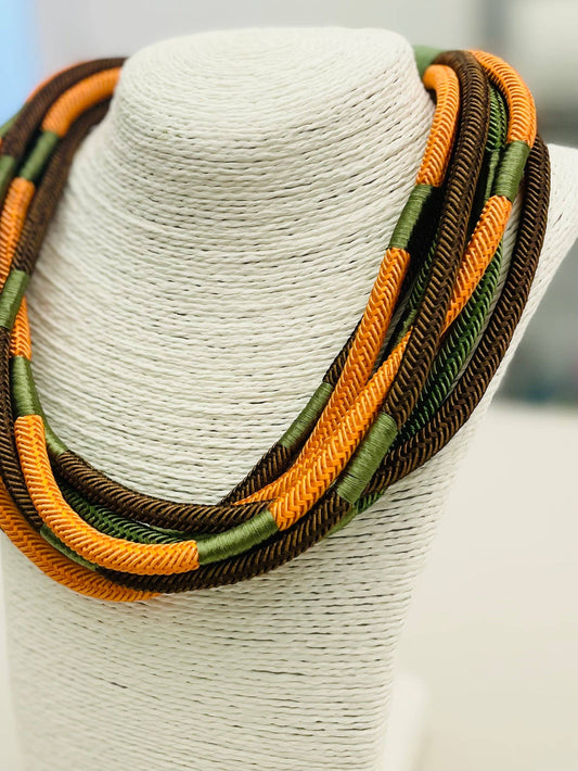 Slub 8-strand Necklace in Buck Multi