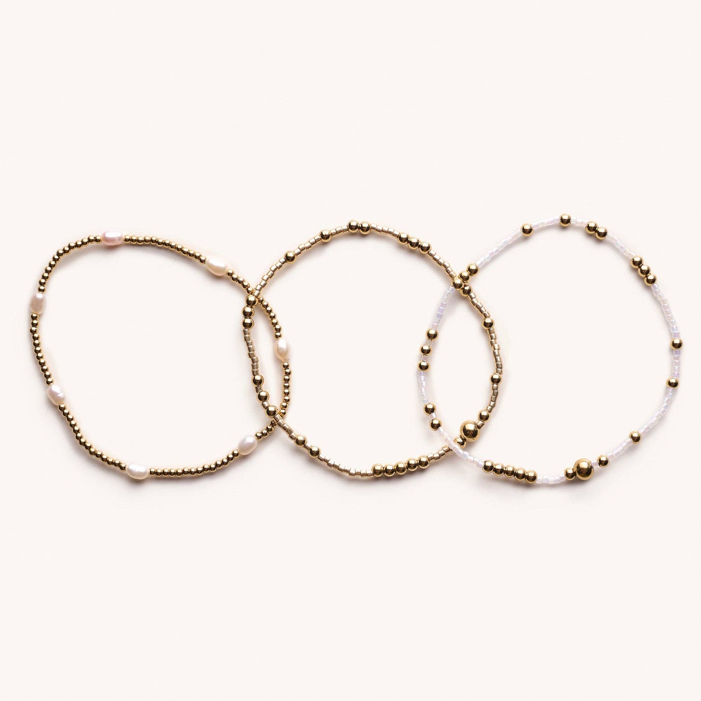 Nikki Smith Designs White & Gold Bracelet Set
