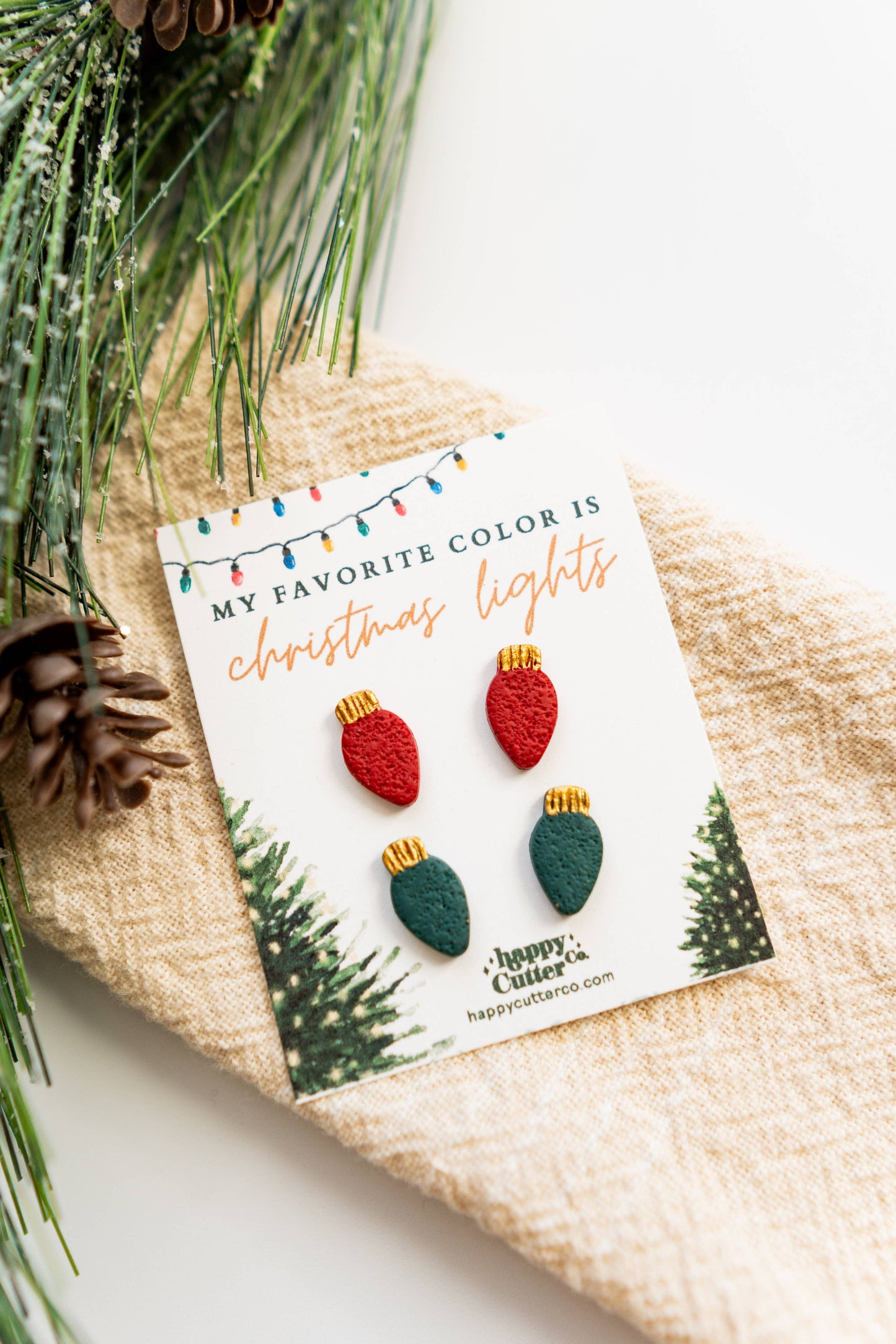 Festive Christmas Light Bulbs Studs