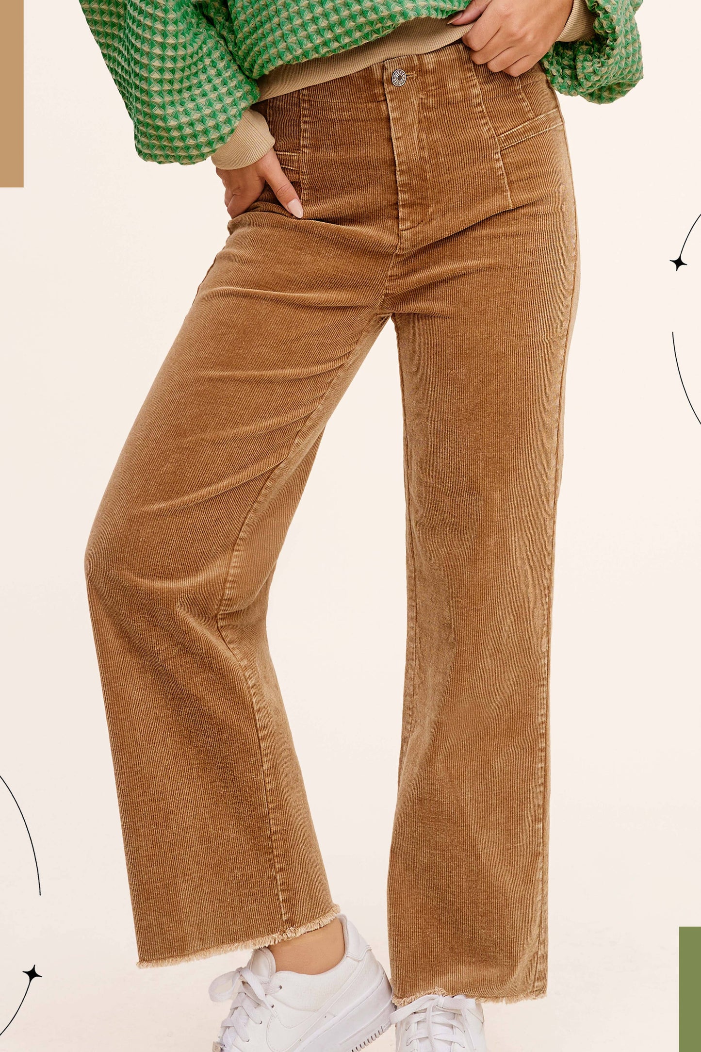 La Miel High Waisted Wide Leg Corduroy Pants