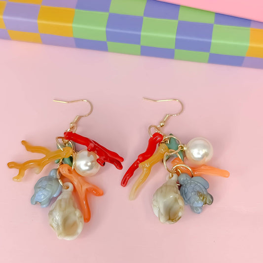 Treasure Jewels Sea Charm Dangle Earrings