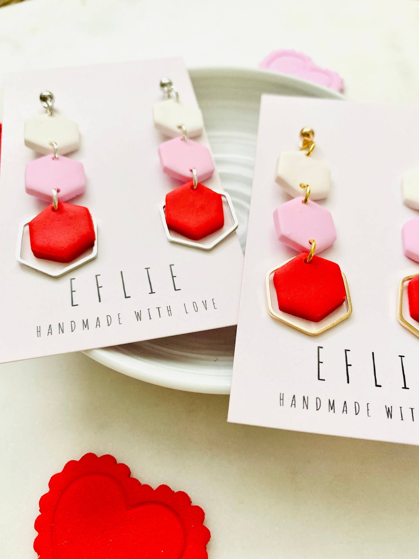 Valentine's Heart Dangle Earrings