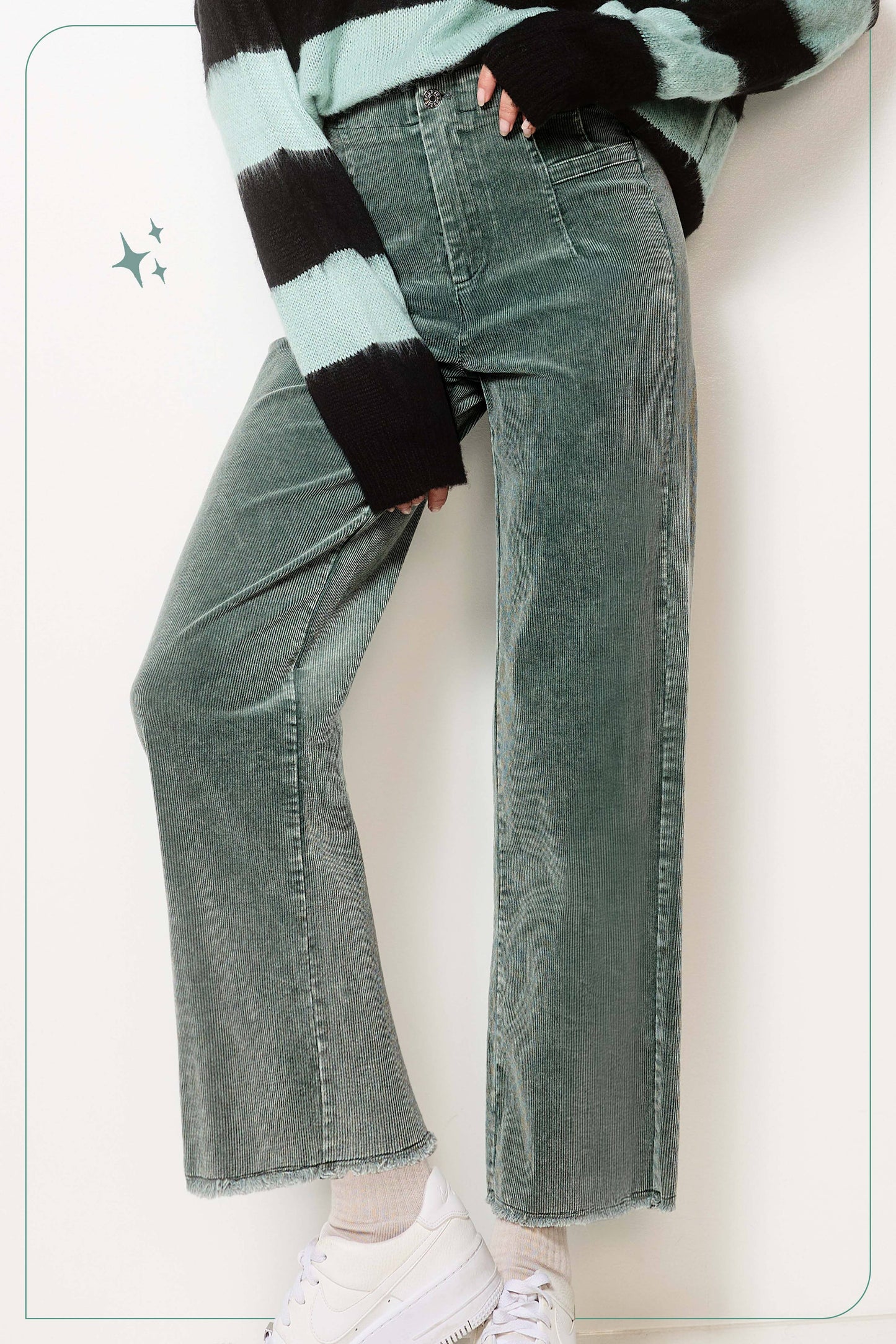 La Miel High Waisted Wide Leg Corduroy Pants