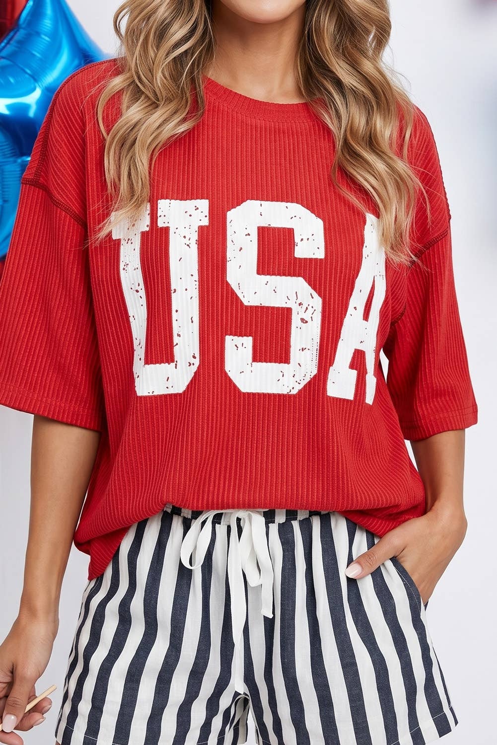 USA Ribbed Graphic Tee