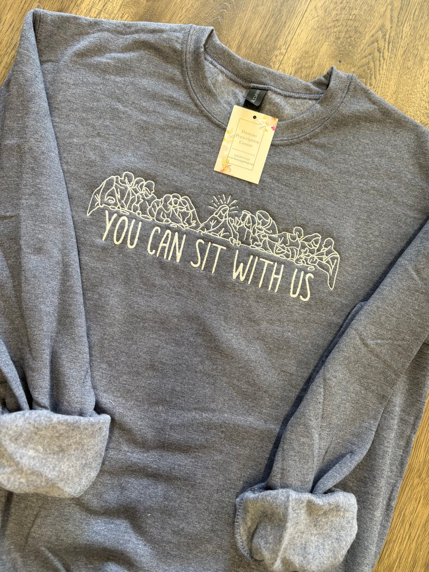 You Can Sit With Us Embroidered Sweatshirt