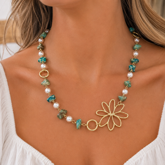Treasure Jewels Meadow Glow Floral Necklace