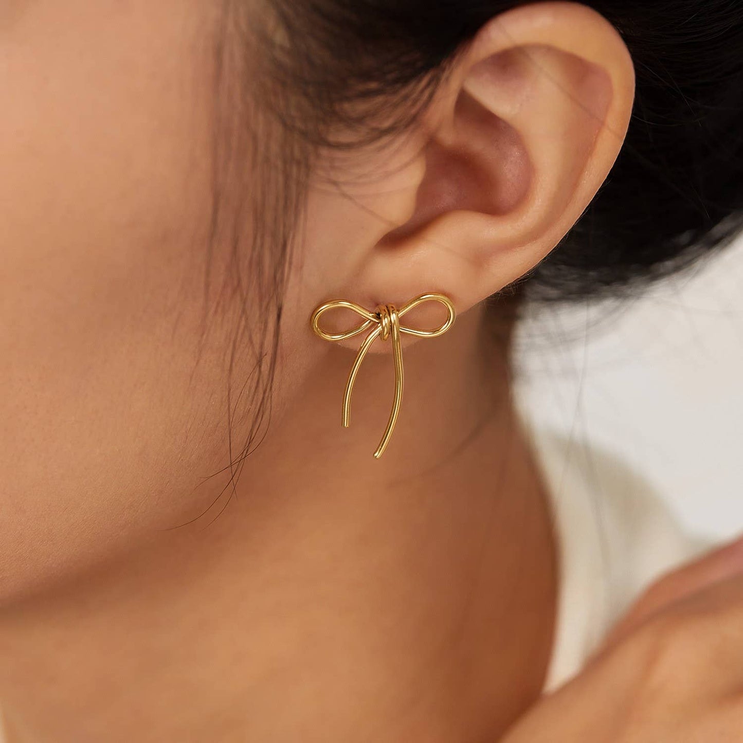 Gold Bow Earrings