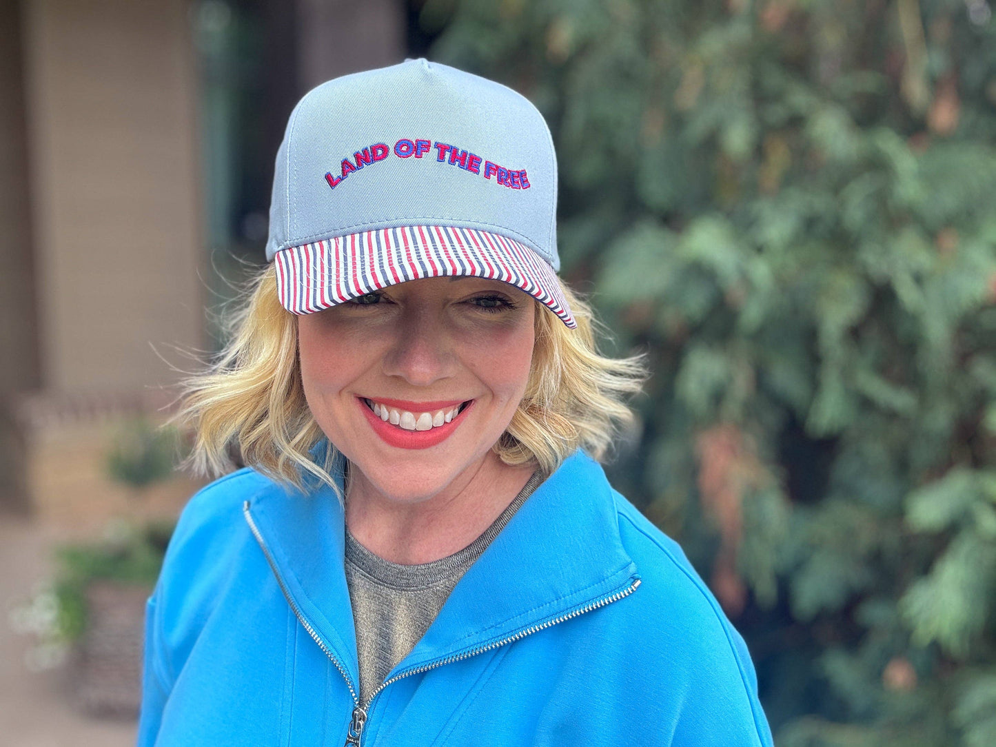 Land of the Free Patriotic Embroidered Snapback Hat