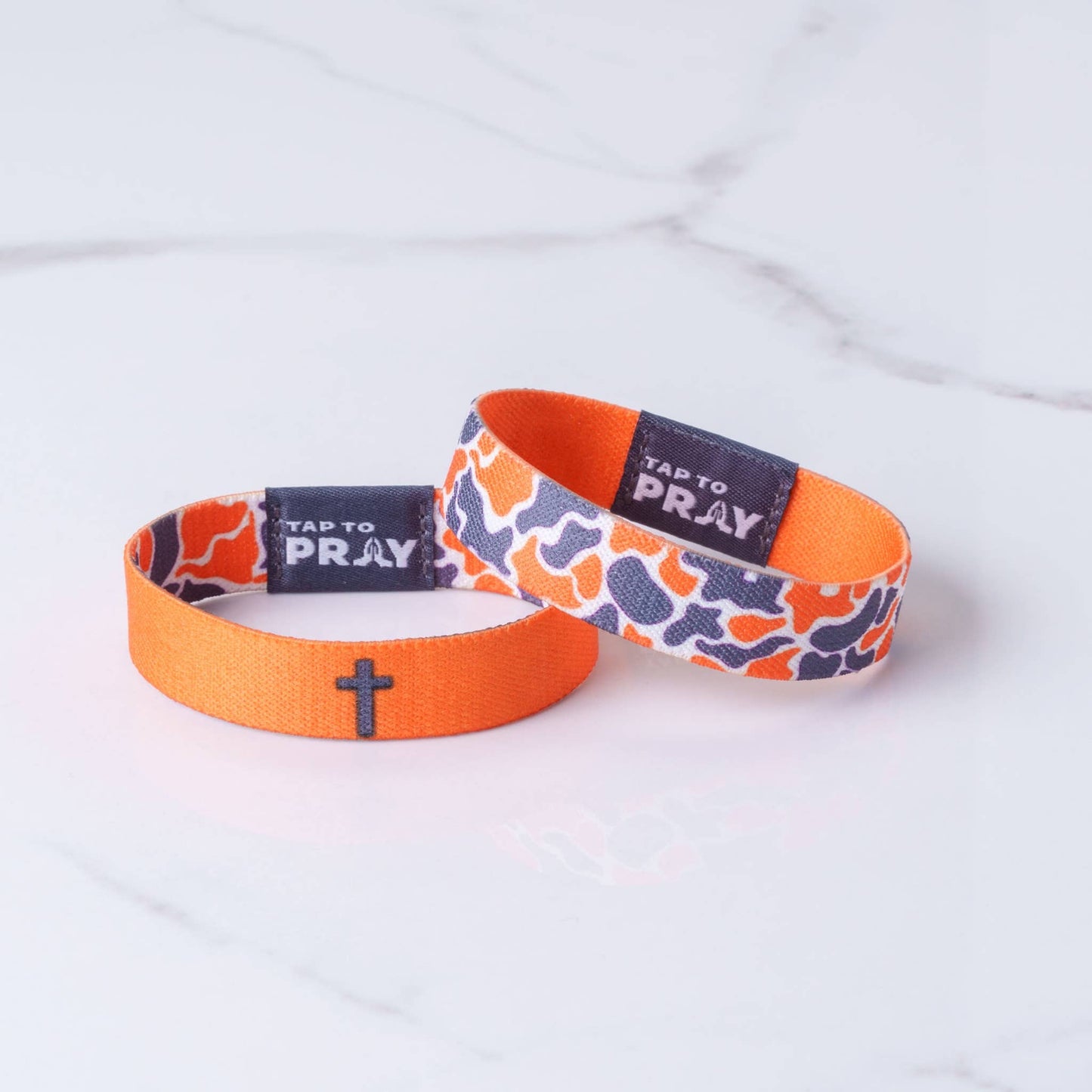 Versible Tap To Pray Wristbands - Team Camo - Orange & Grey